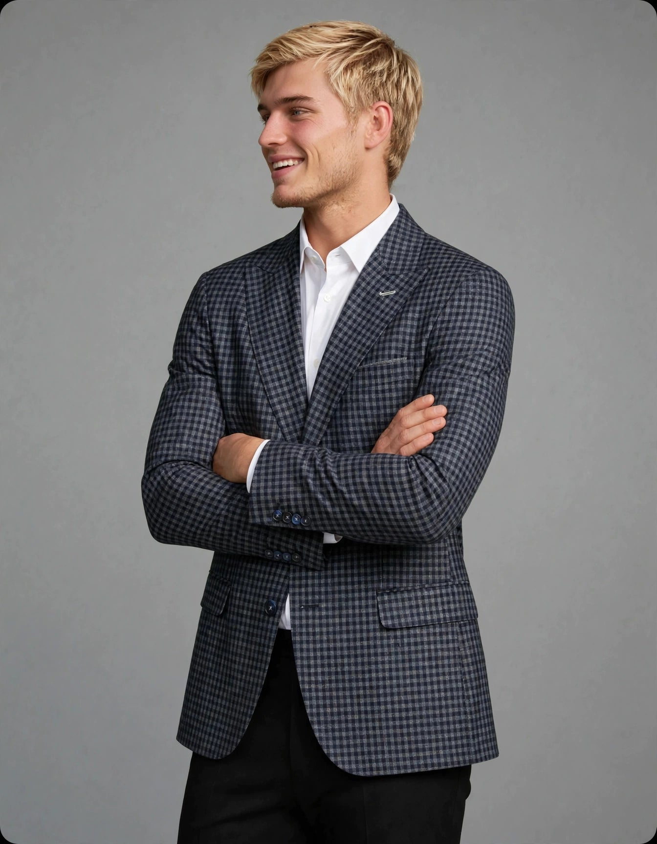 Stuart Blazer Navy Check