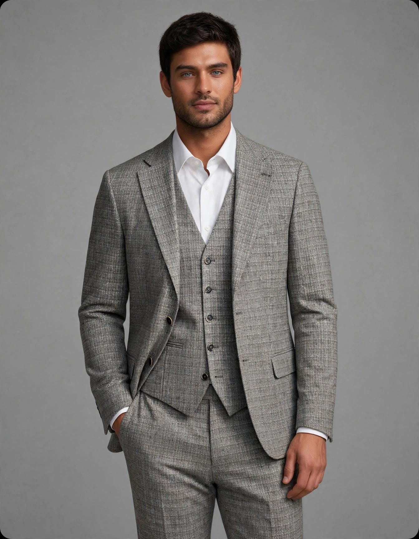 Zamit 3 Piece Suit Set Beige
