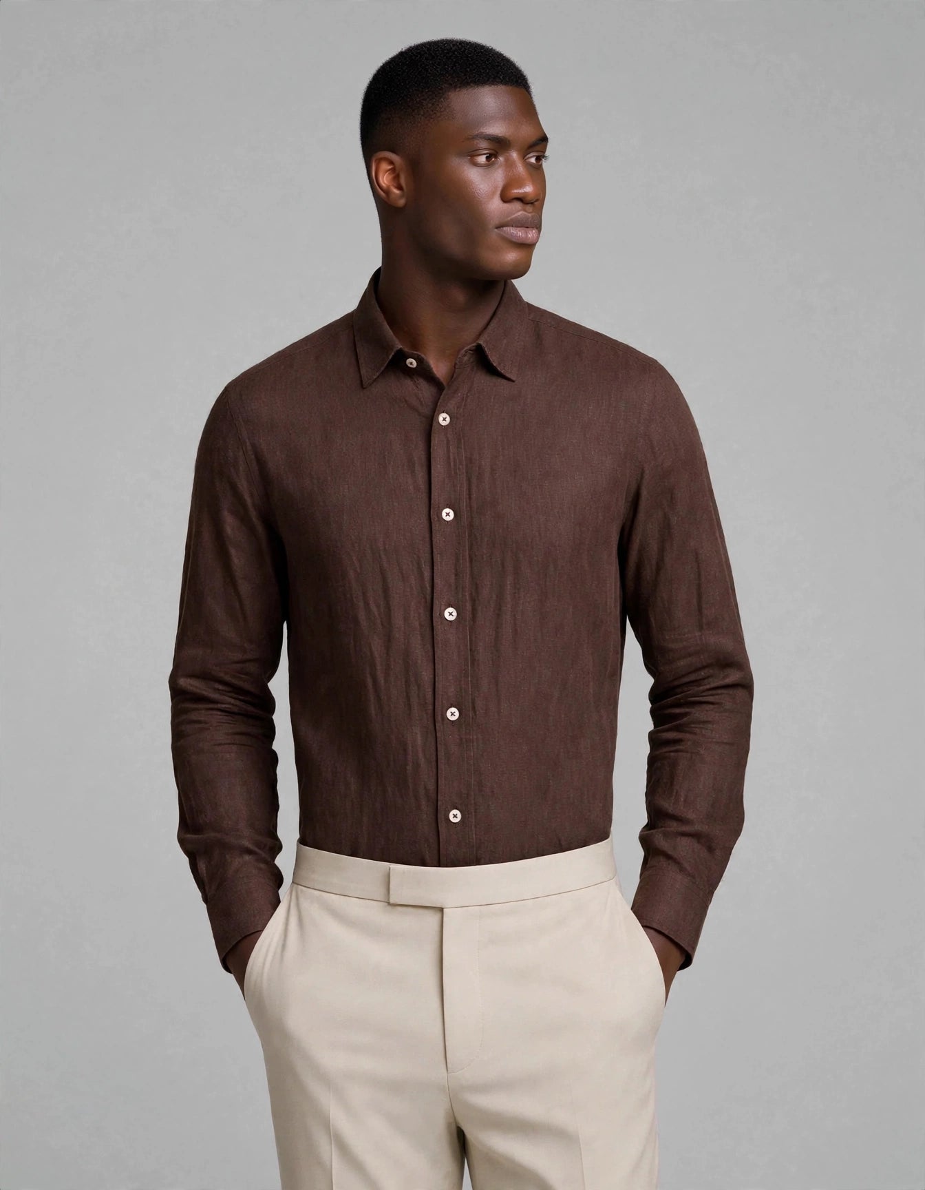Ernst Linen Shirt Brown