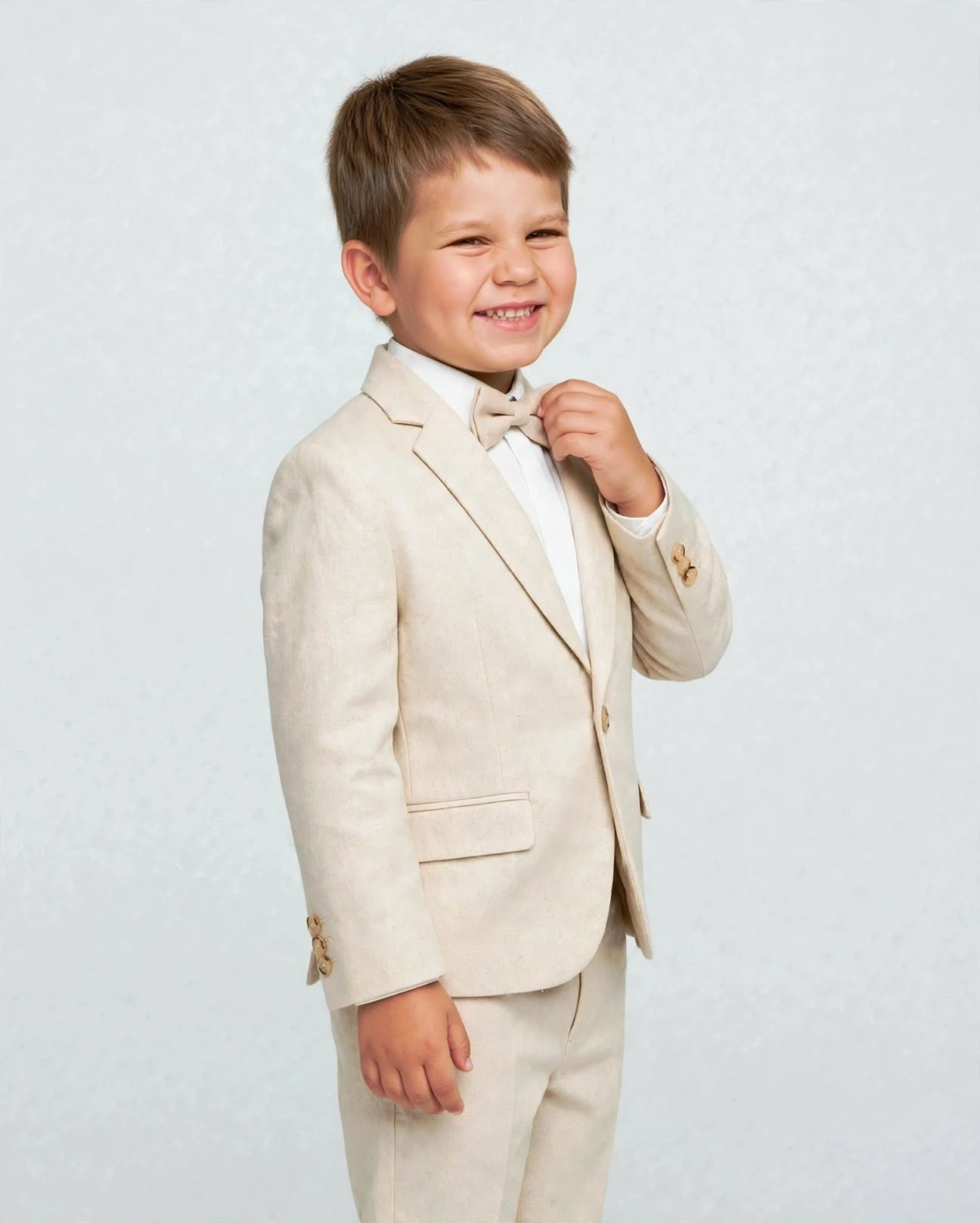 Archie Boys Linen Suit Set Sand