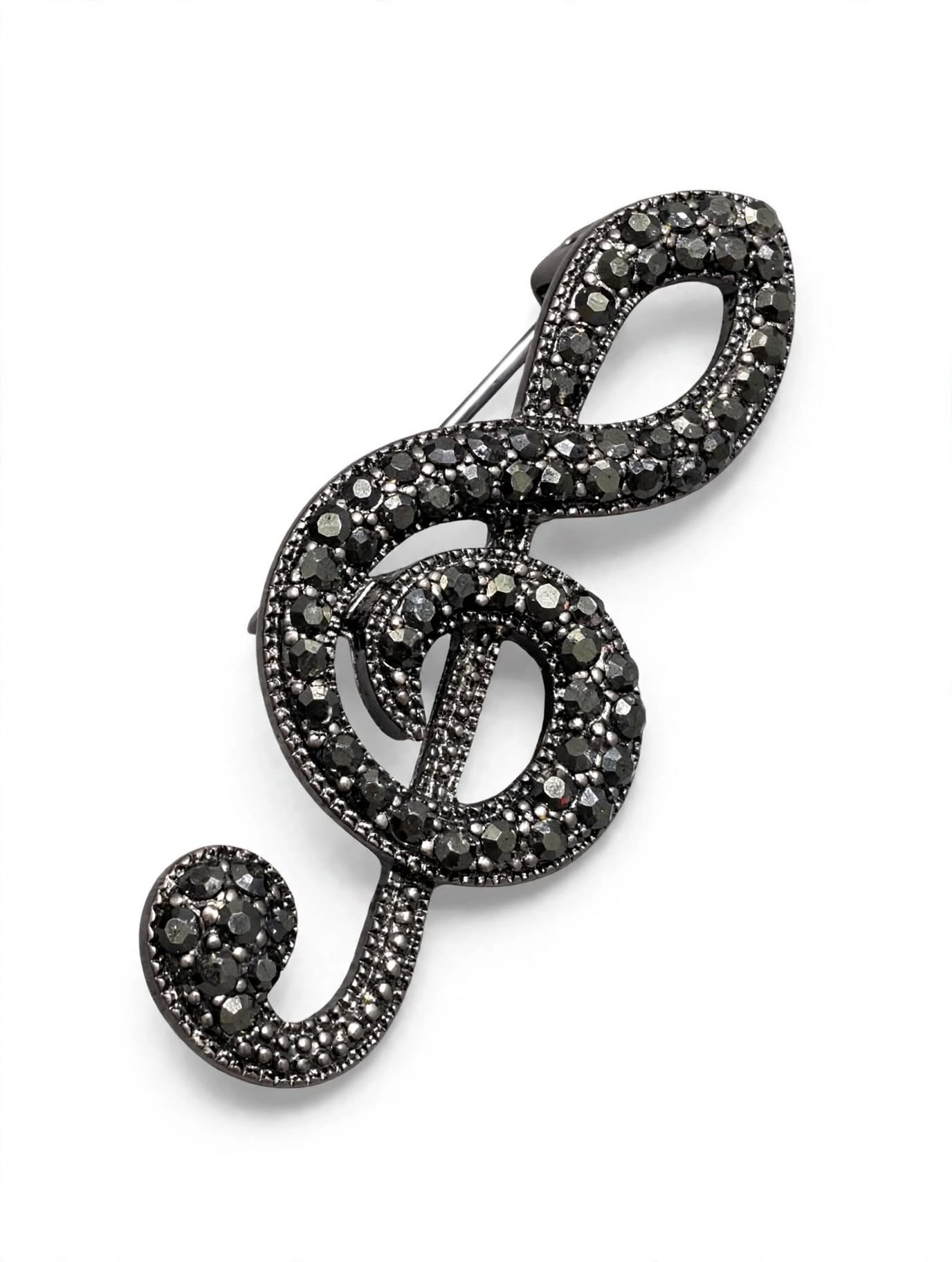 Musical Note Brooch Silver