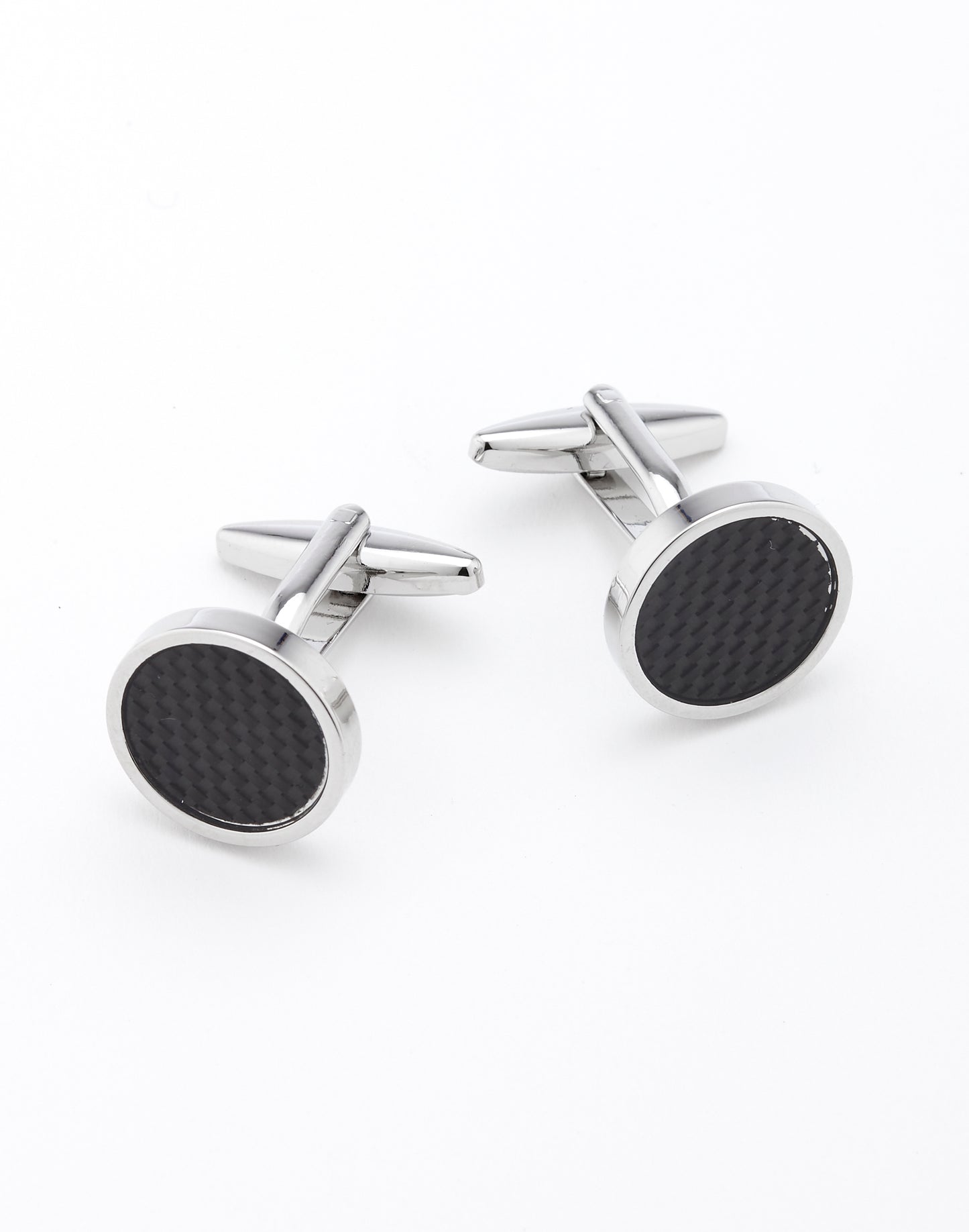 Cufflink Round Black