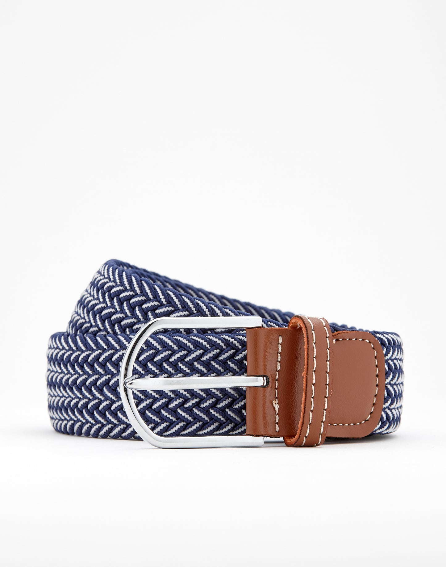 Woven Belt Navy White