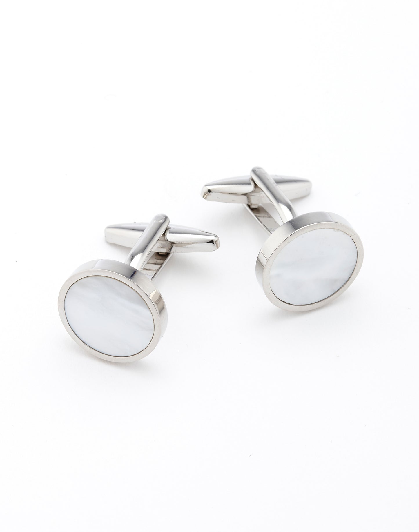 Cufflink Round Pearl