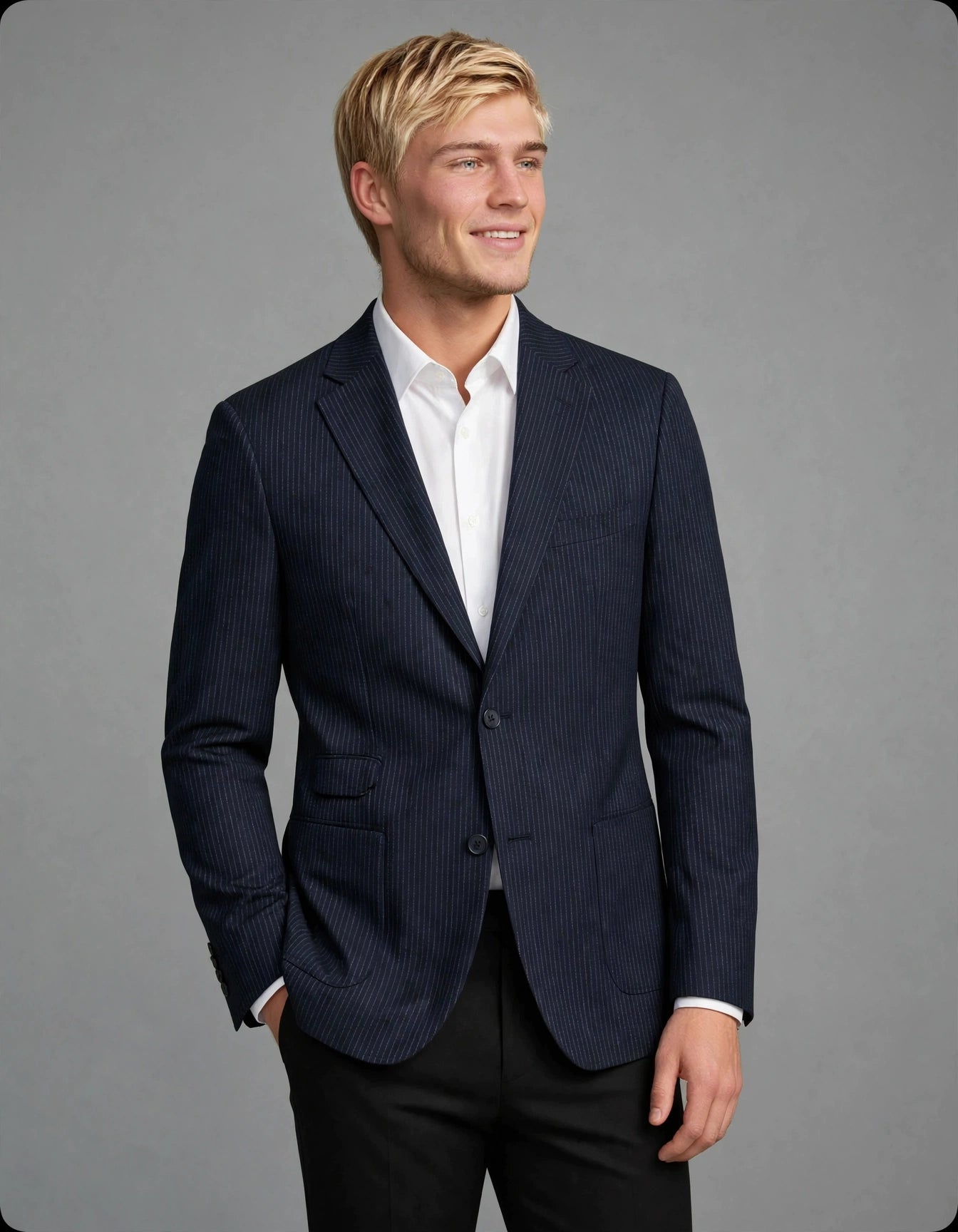Carroll Blazer Navy Stripe