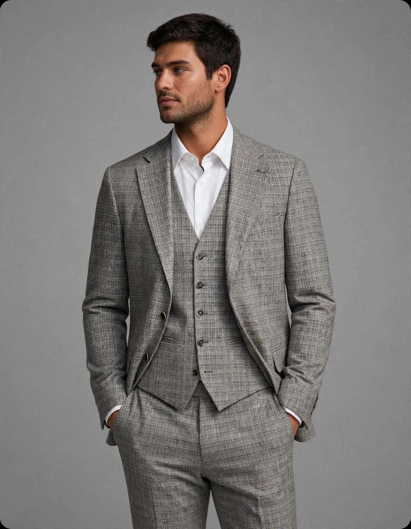 Zamit 3 Piece Suit Set Beige