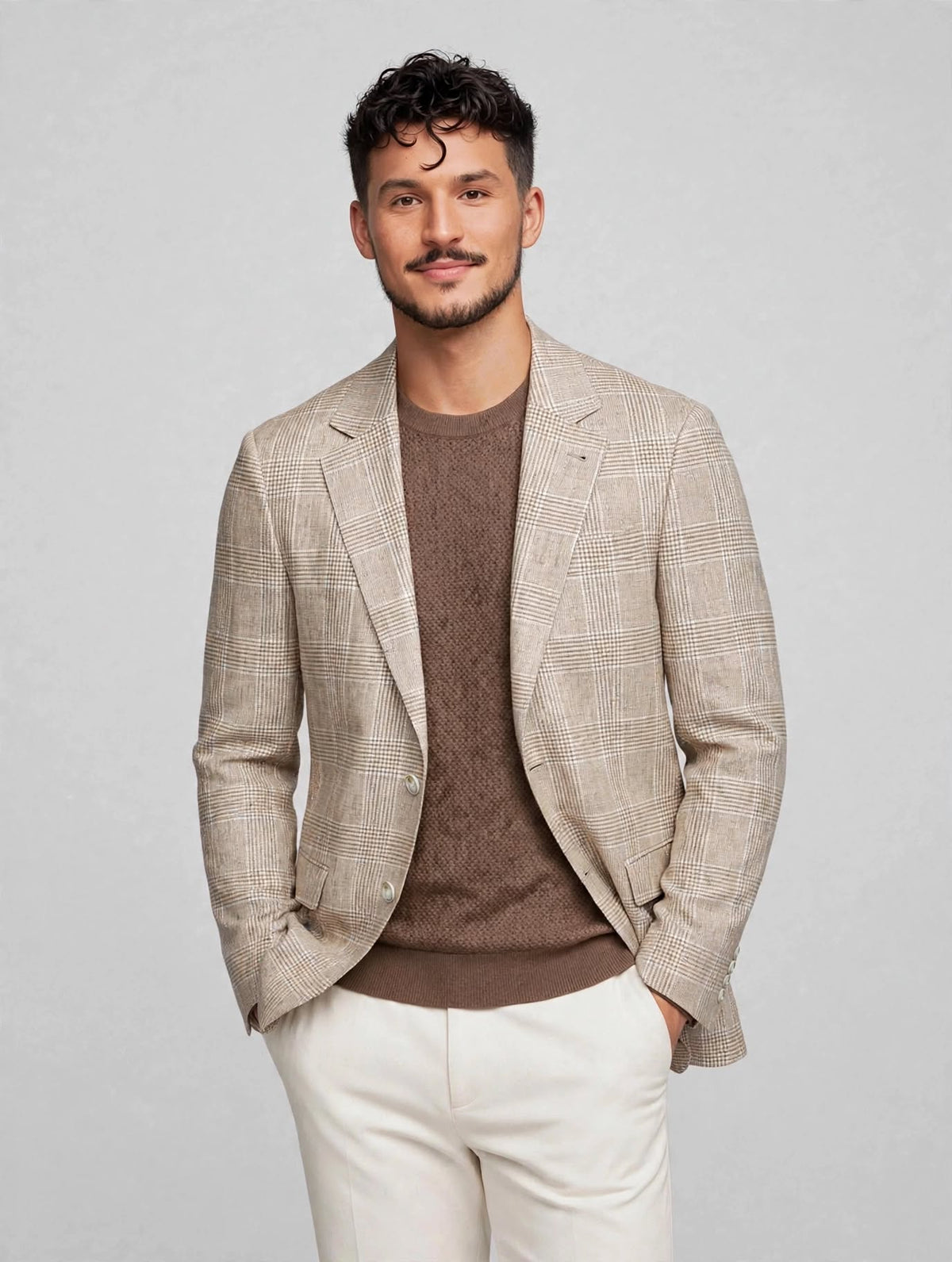 Dallas Blazer Beige Check