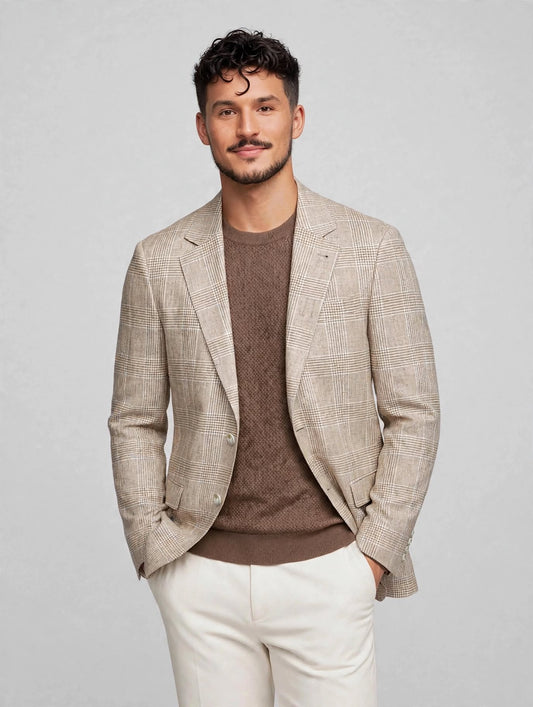 Dallas Blazer Beige Check