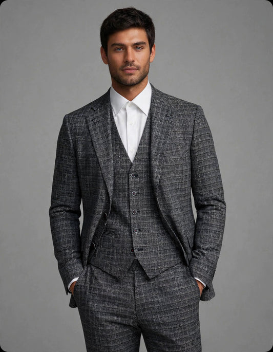 Zamit 3 Piece Suit Set Grey Marle