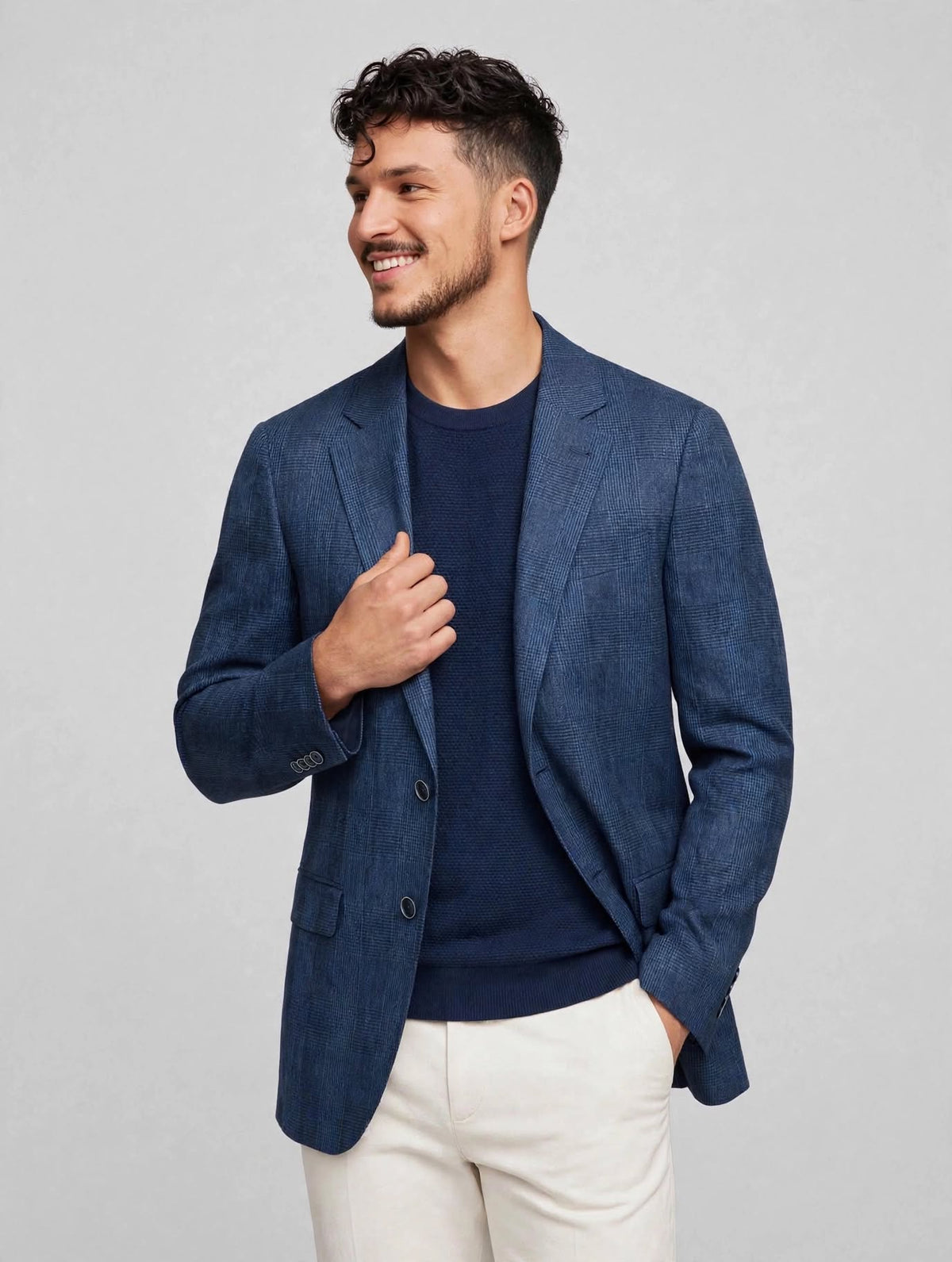 Dallas Blazer Navy Check