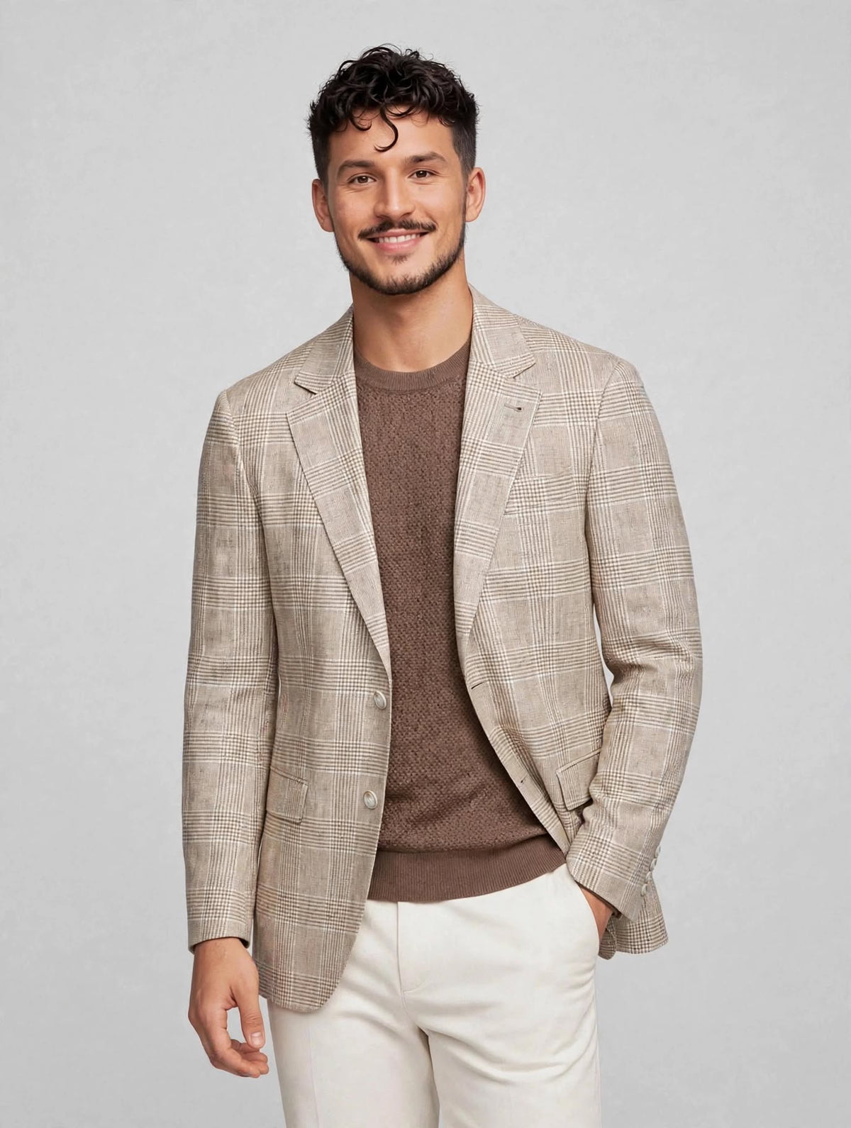Dallas Blazer Beige Check