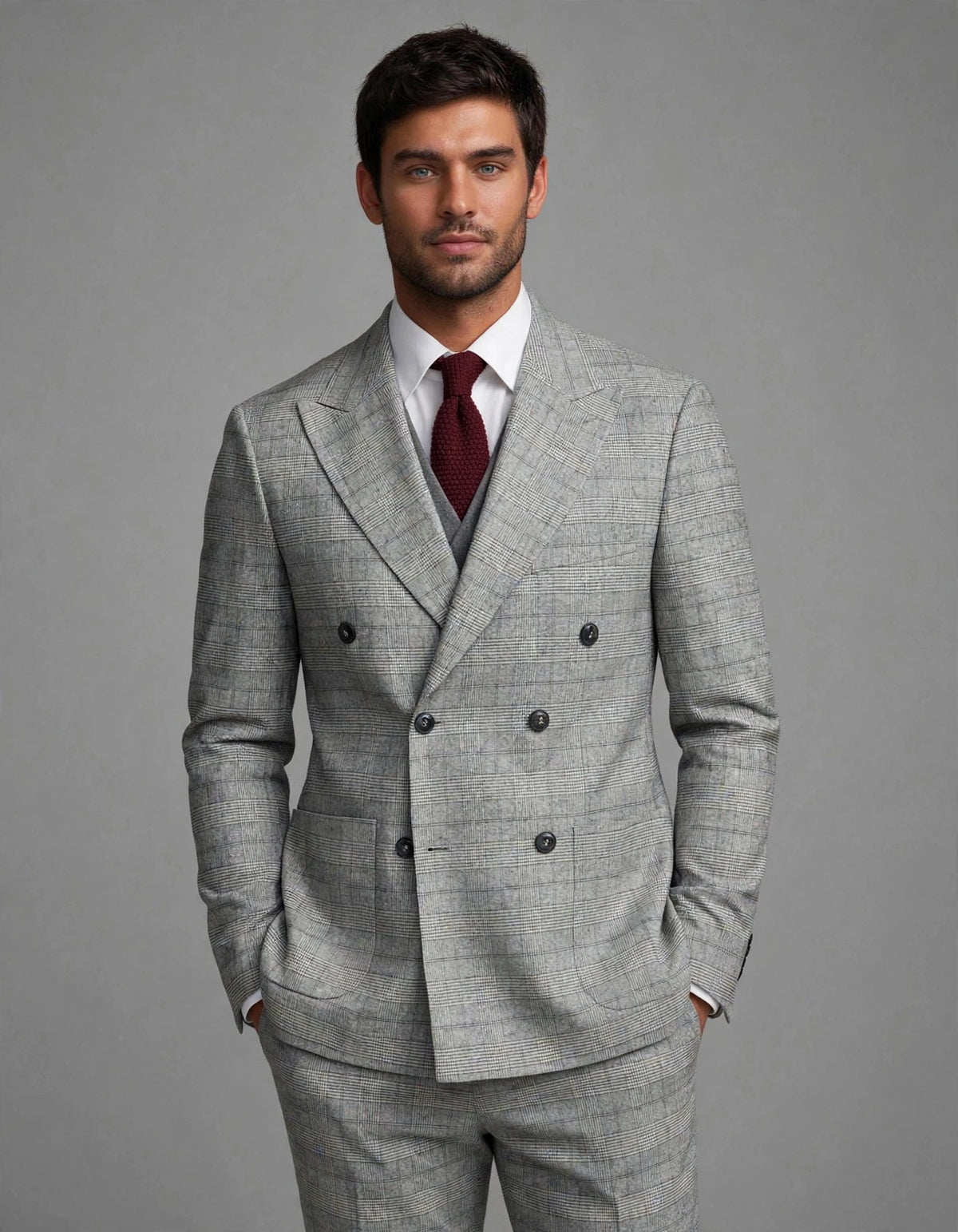 Farrel 3 Piece Suit Set Grey Check