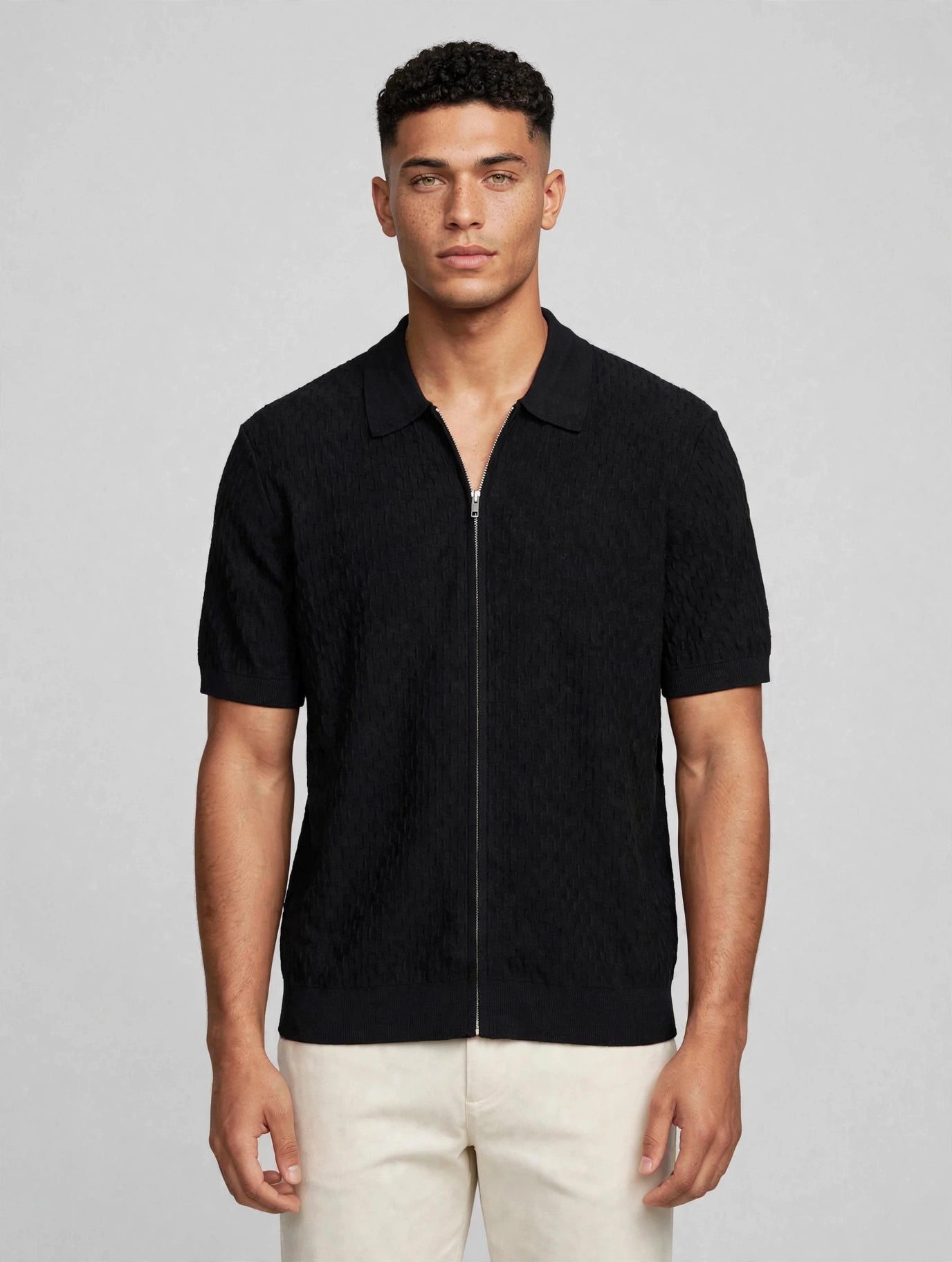 Gustav SS Zip Cardigan Black