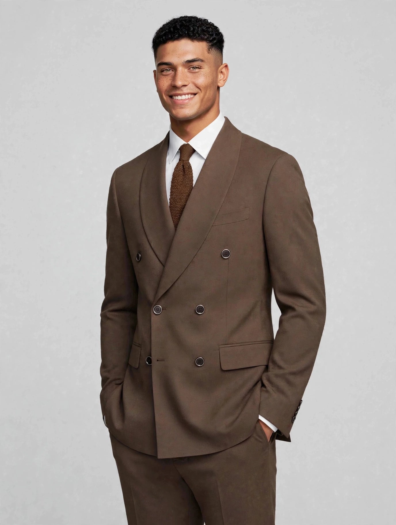 Neil DB 2 Piece Suit Brown