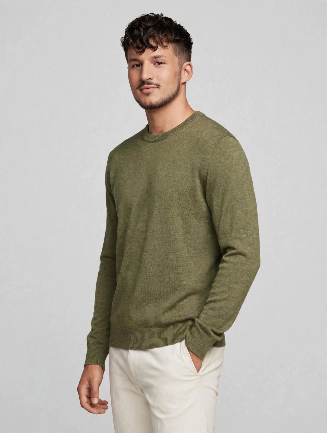 Dustin Crew Neck Knit Khaki