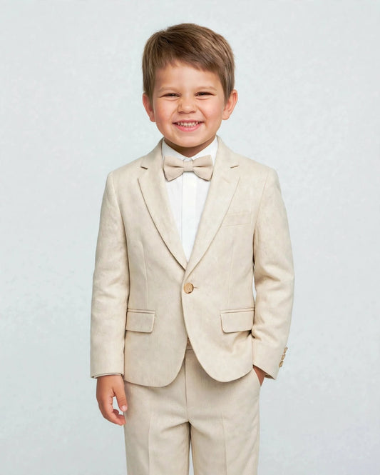 Archie Boys Linen Suit Set Sand