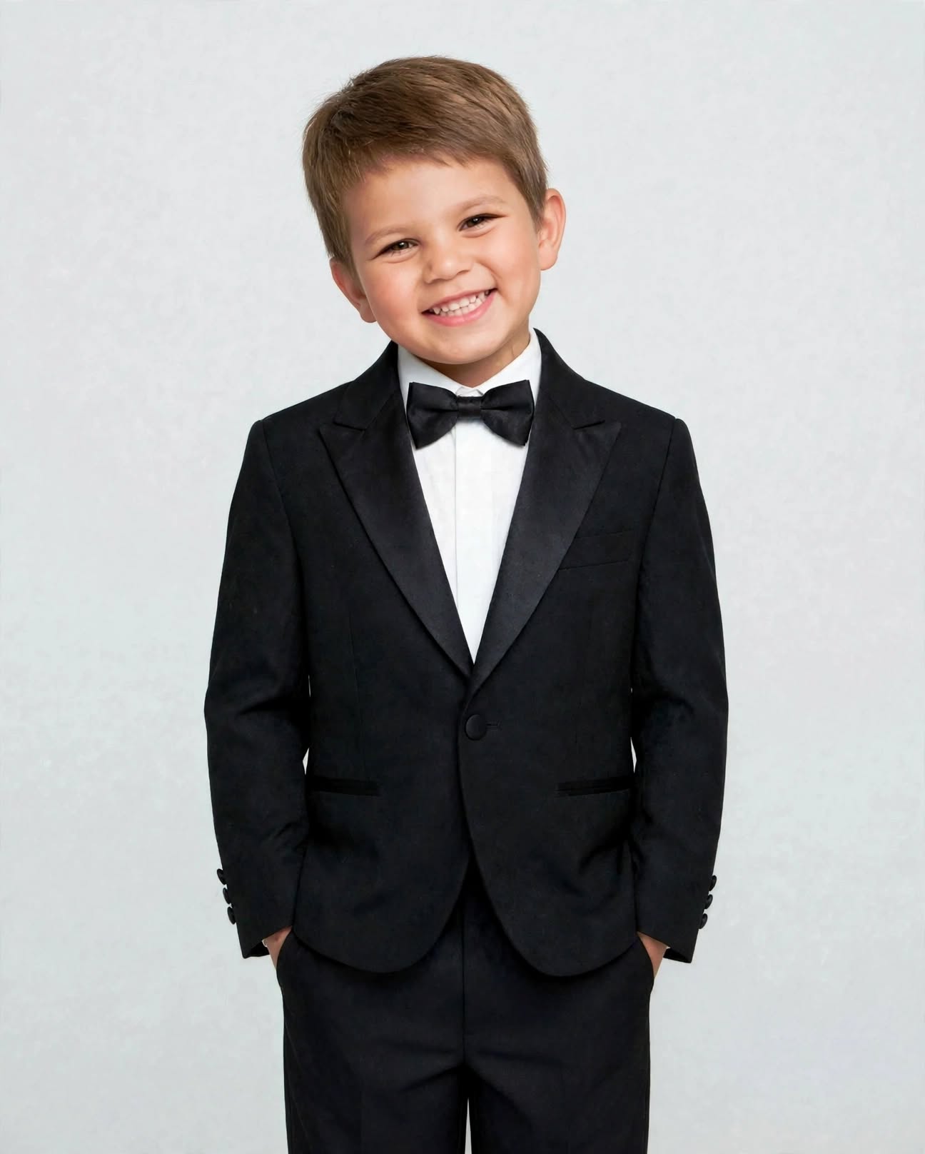 Louis 2 Boys Peak Tuxedo Set Black