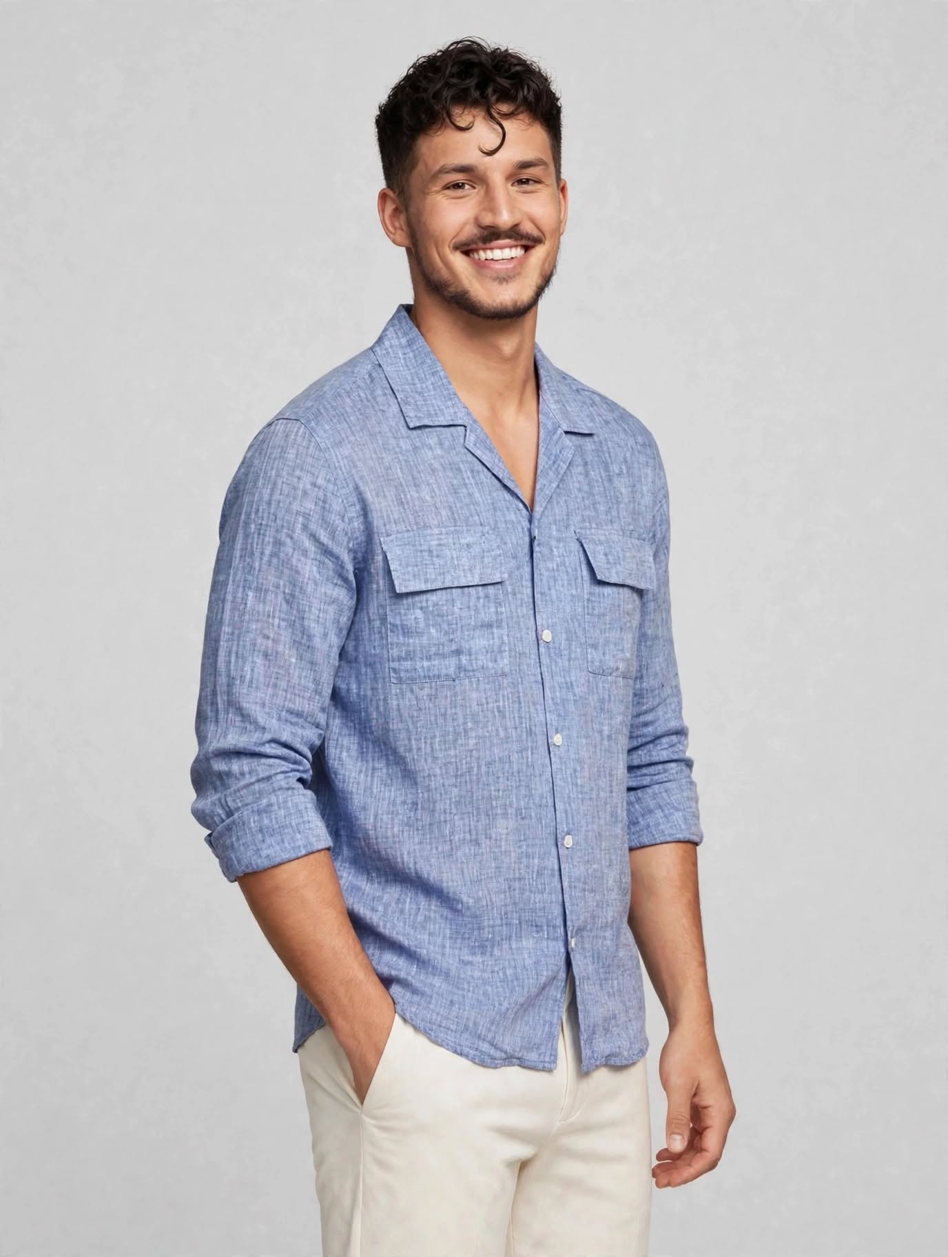 Casper Linen Shirt Blue