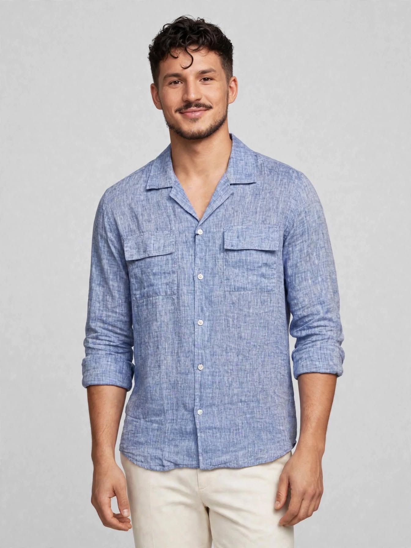 Casper Linen Shirt Blue