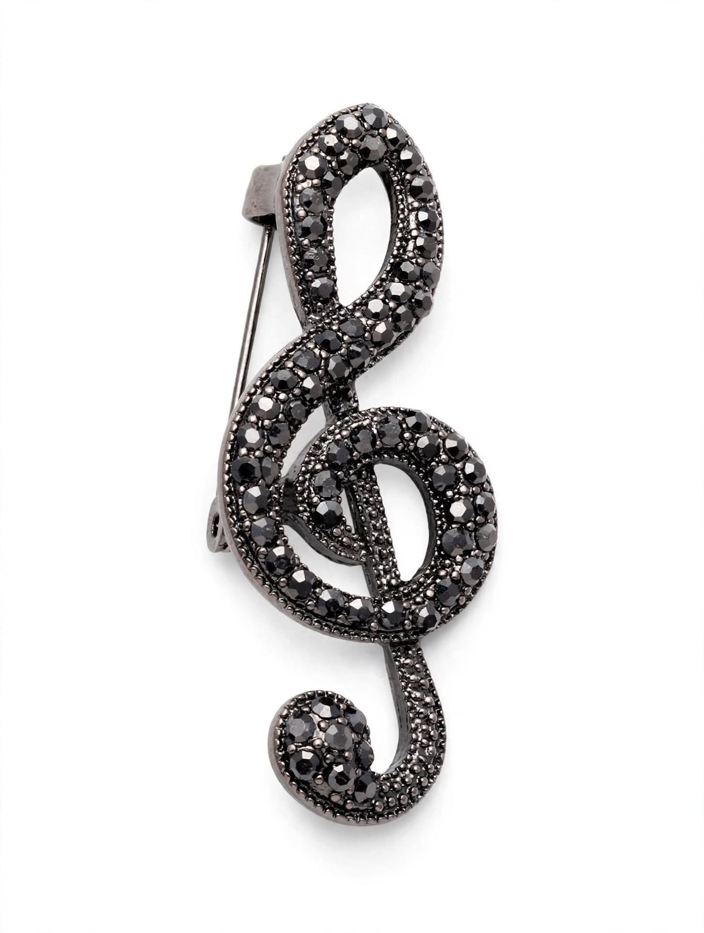 Musical Note Brooch Silver