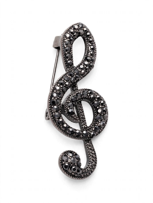 Musical Note Brooch Silver