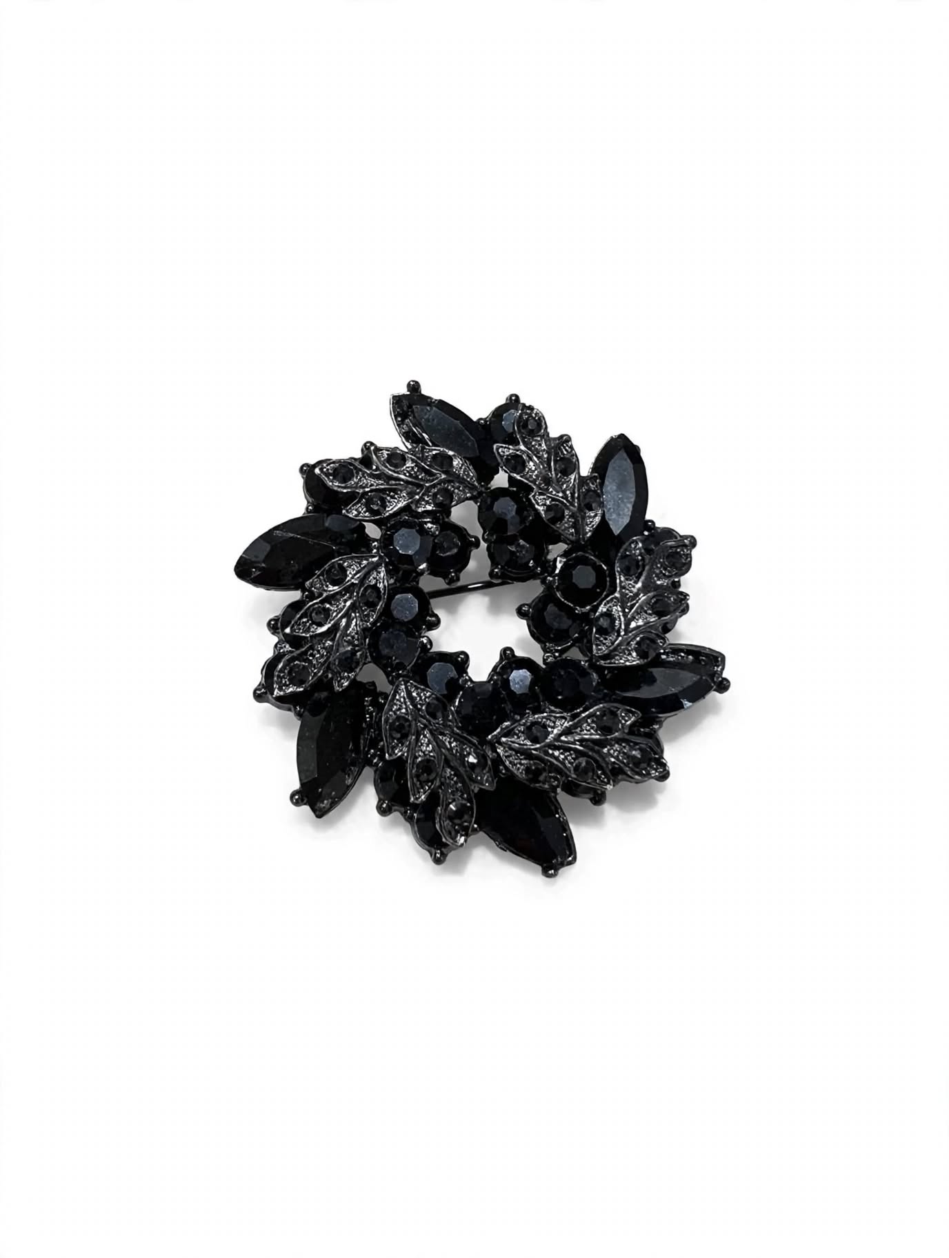 Floral Brooch Black