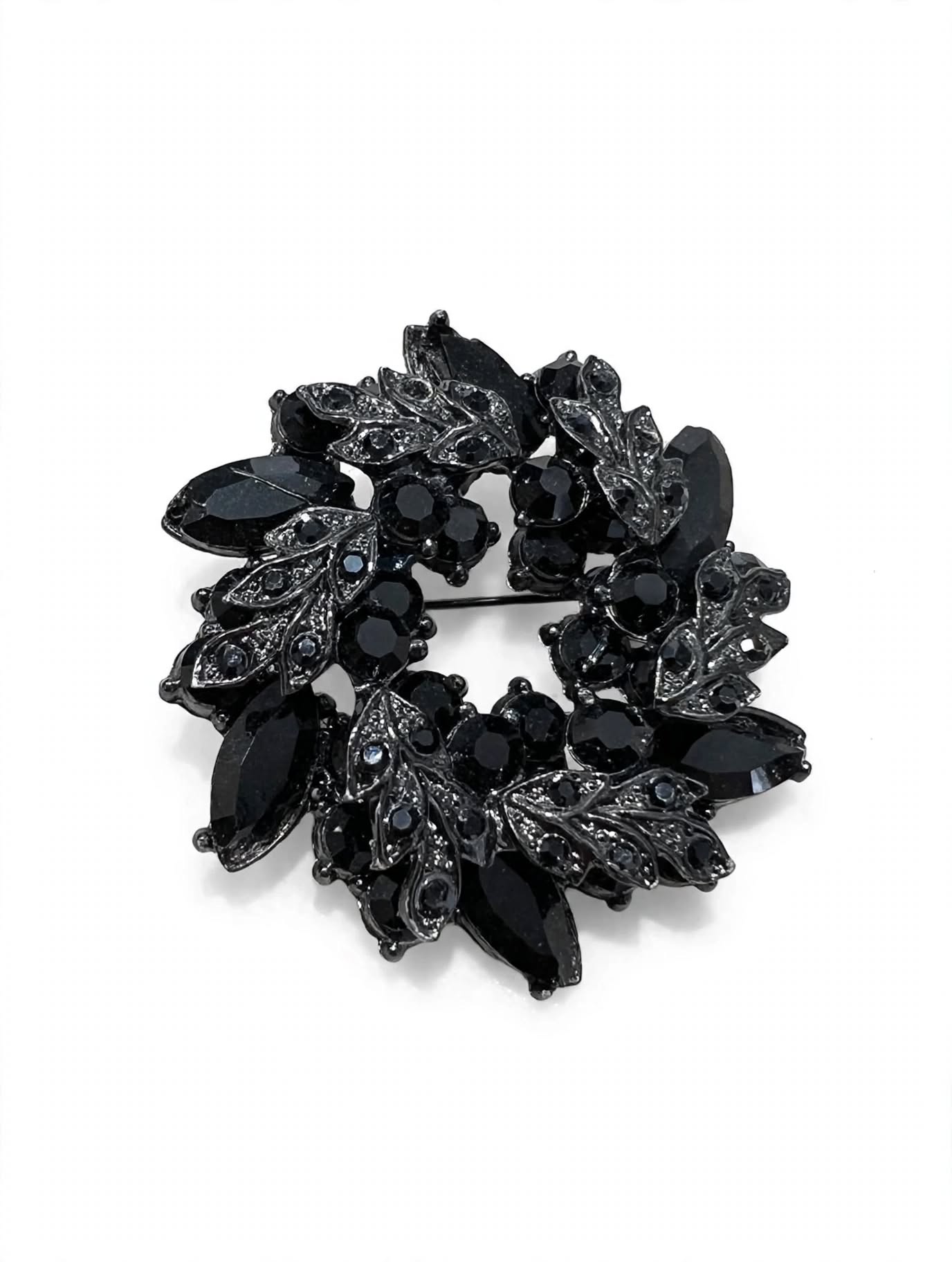 Floral Brooch Black