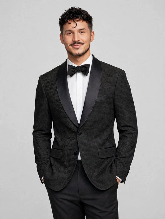 MTM Shawl Jacket Textured Black