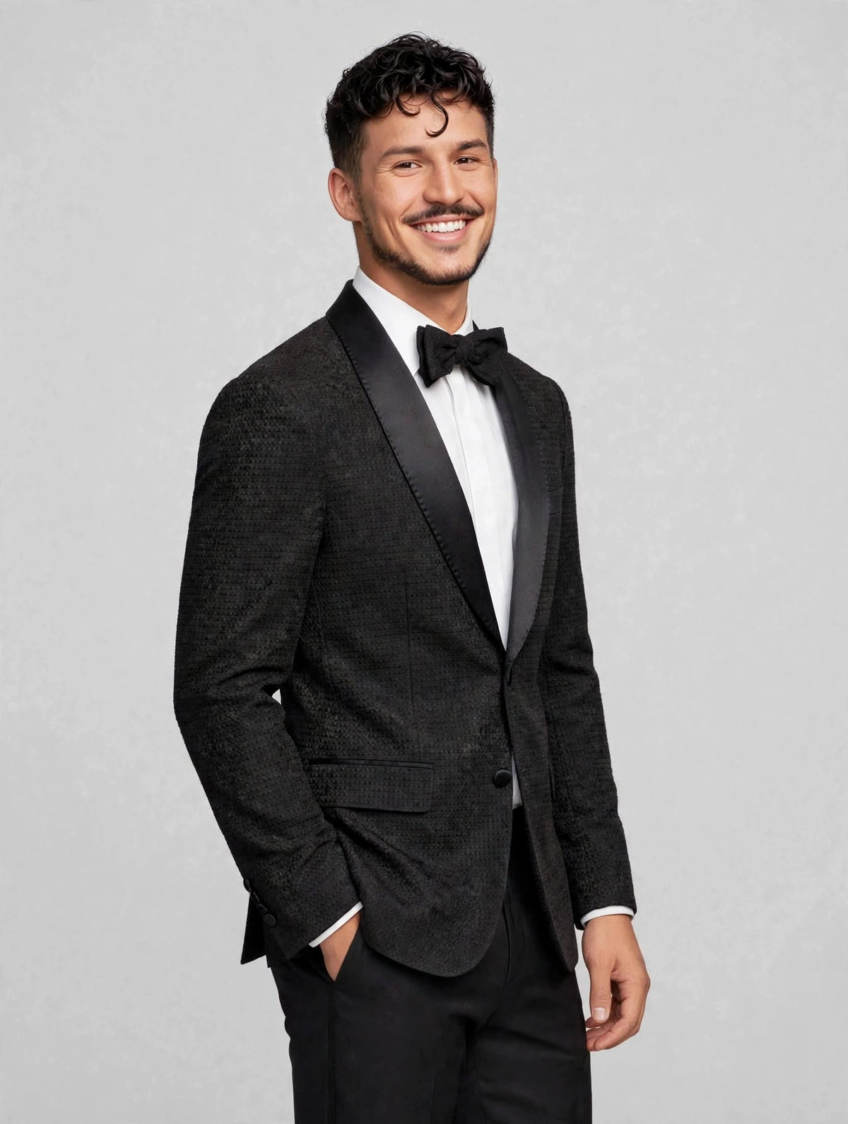 MTM Shawl Jacket Textured Black
