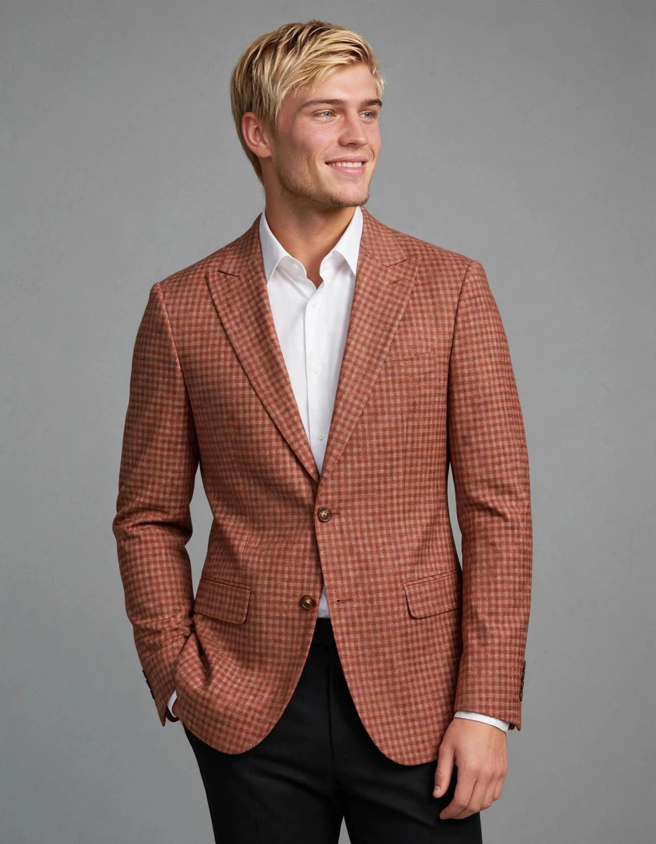 Stuart Blazer Rust Check
