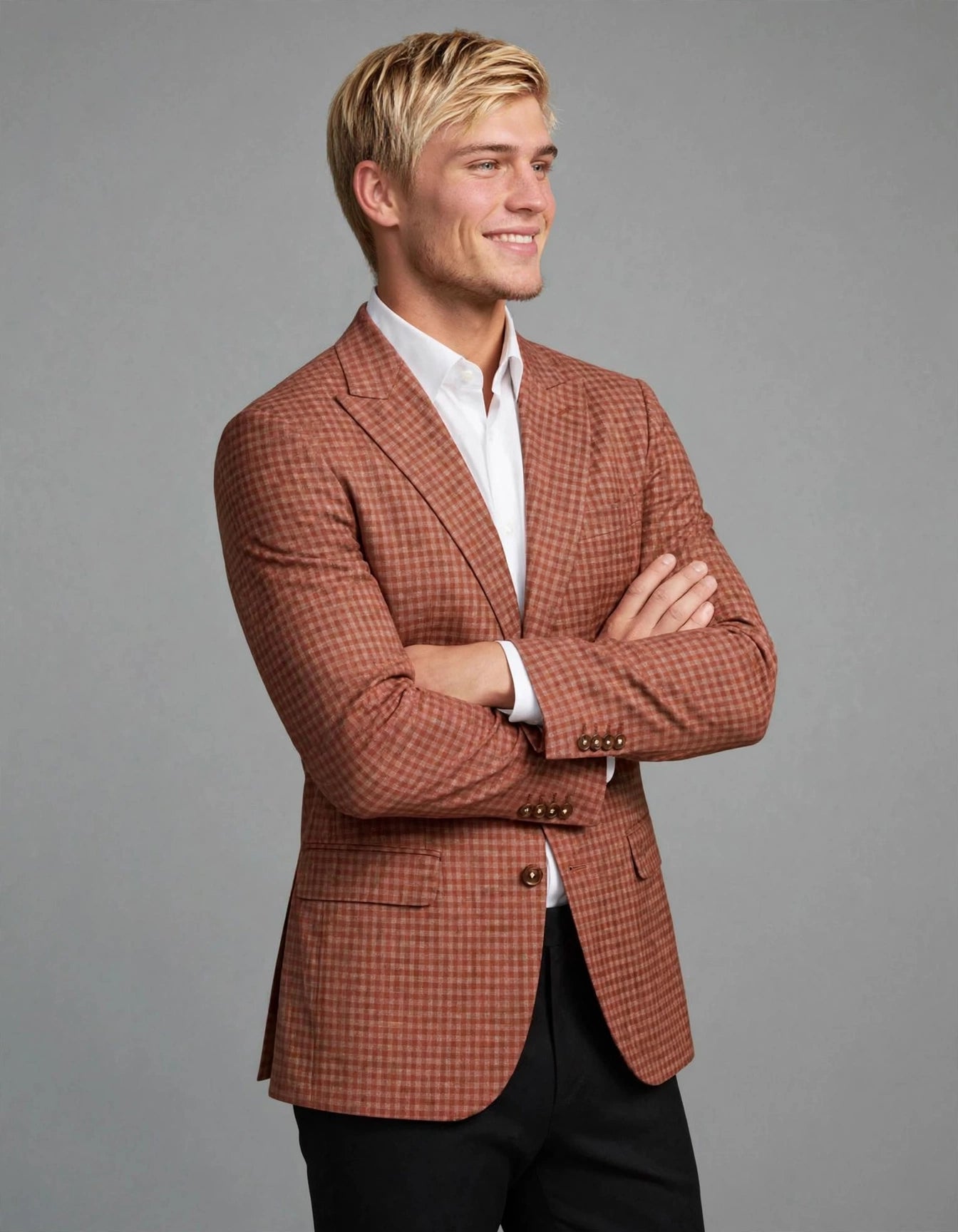 Stuart Blazer Rust Check