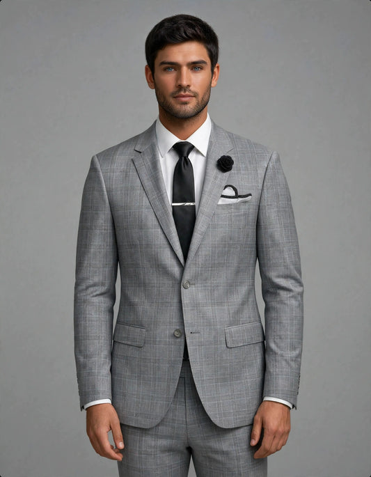 Alba 2 Piece Suit Grey Check