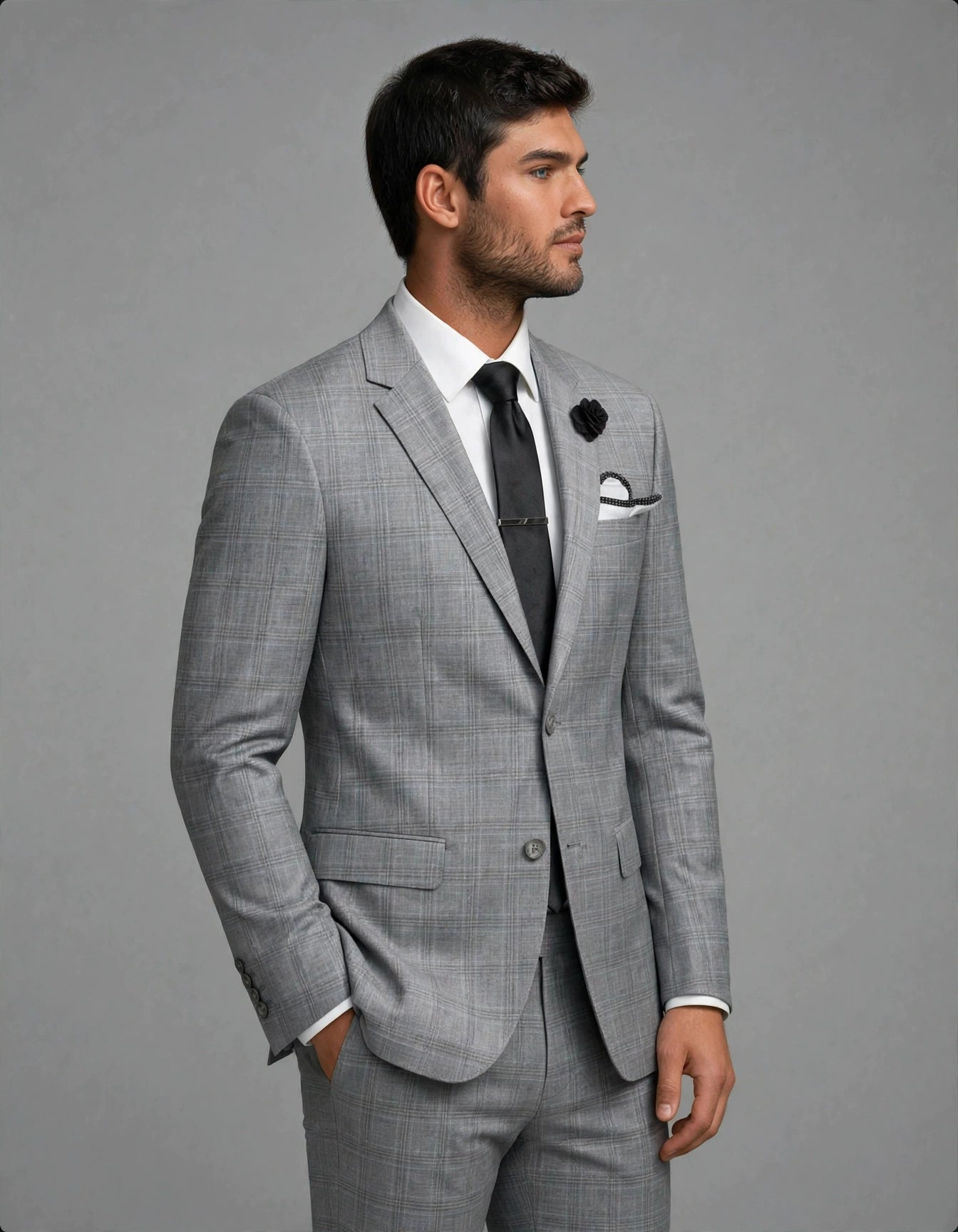 Alba 2 Piece Suit Grey Check