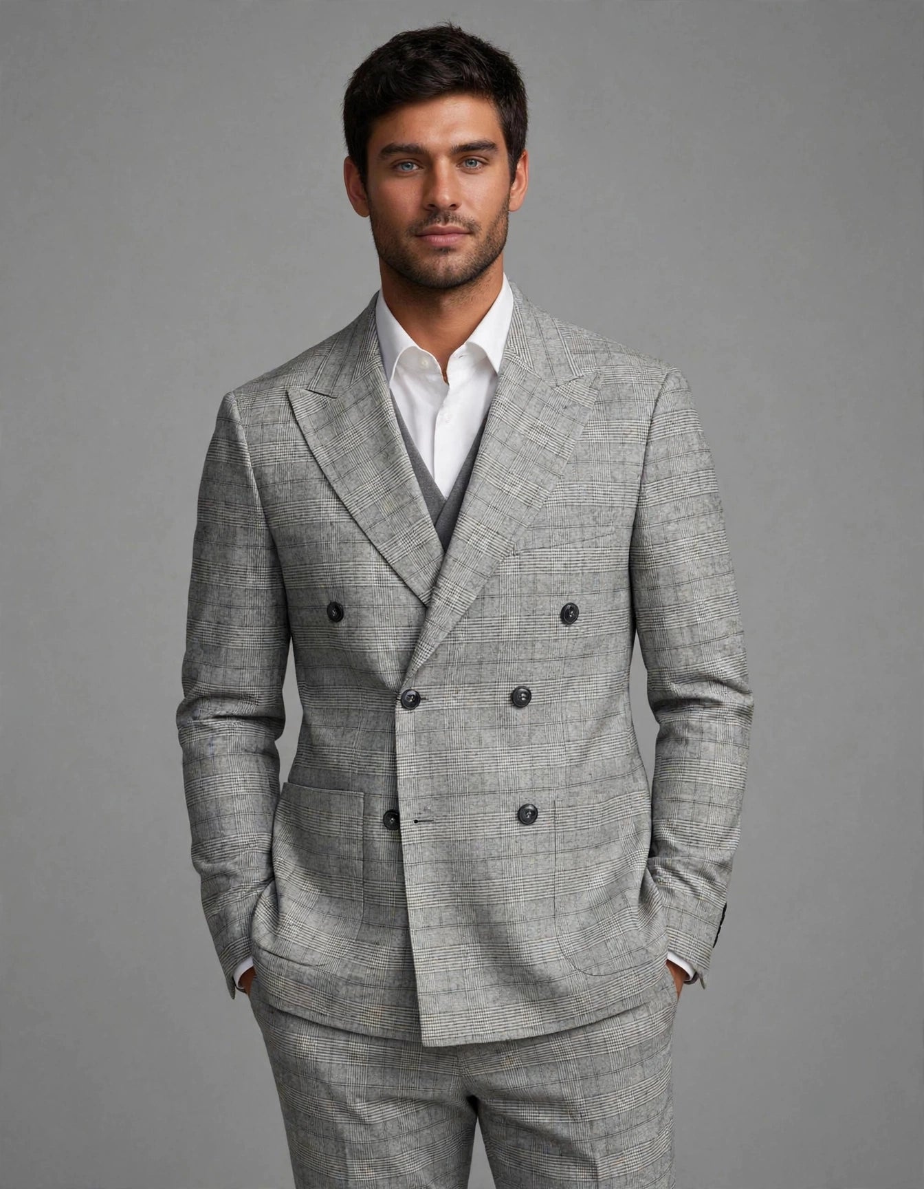 Farrel 3 Piece Suit Set Grey Check