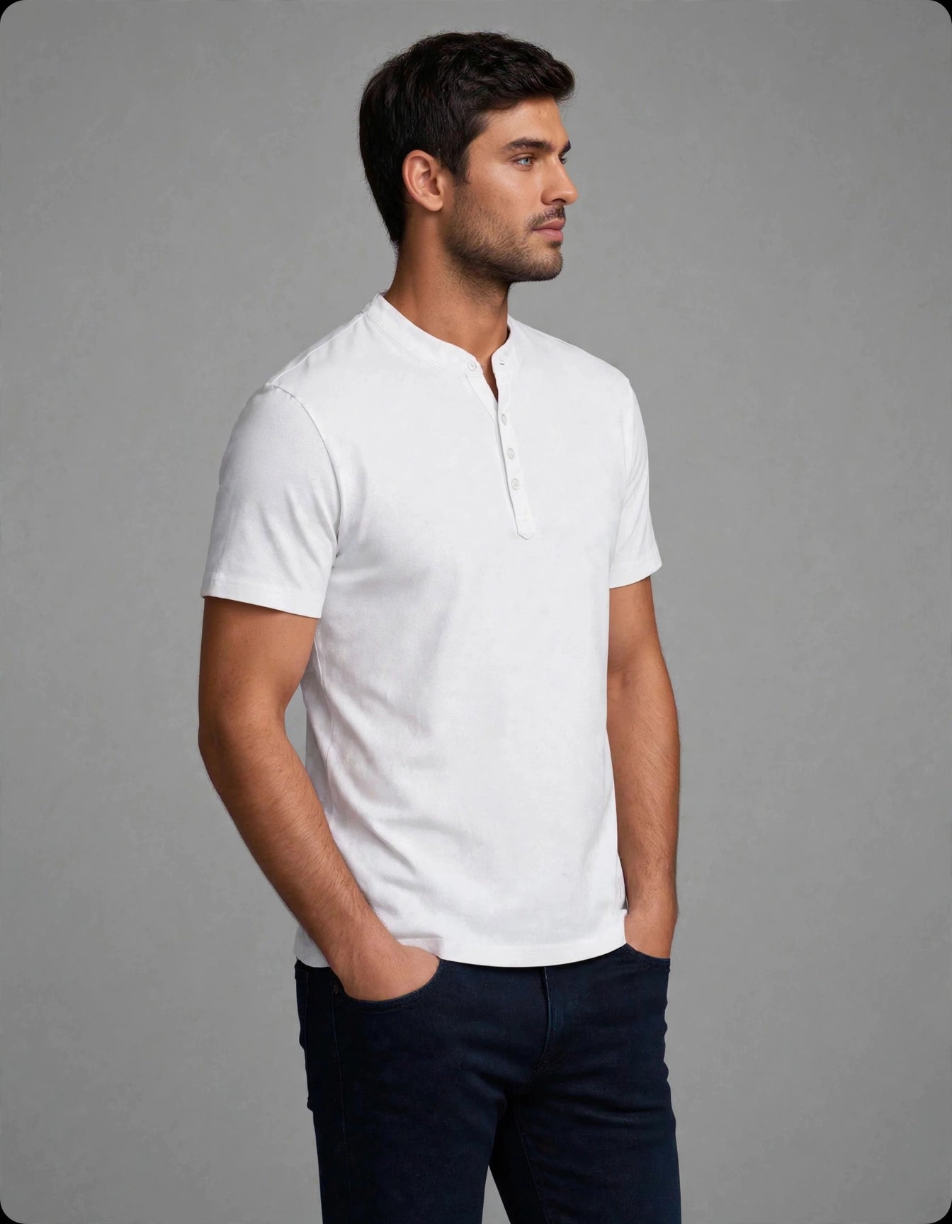 Sera Henley T Shirt White