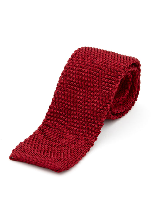 Knitted Tie Burgundy