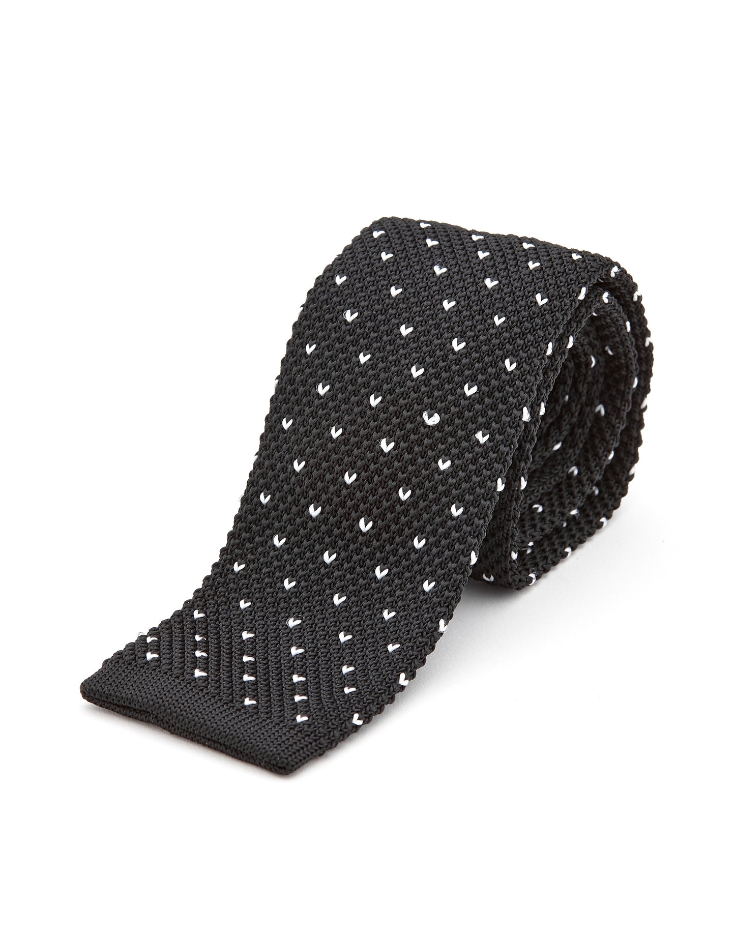 Knitted Tie Black / Spot